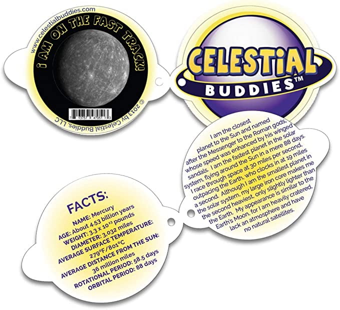 Celestial Buddies Mercury Stuffed Planet Plush Solar System Space Toy Age 0+