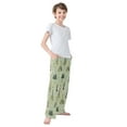 thumbnail image 4 of FORMRS Kids Pajama Pants with Pockets Size 6-8Y Boys Lounge Sleep Bottoms, Green Floral Guitar Pattern, 4 of 8
