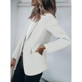 thumbnail image 3 of Blazer Cicy Bell para mujer, casual, con parte delantera abierta, poliéster blanco, 3 of 6
