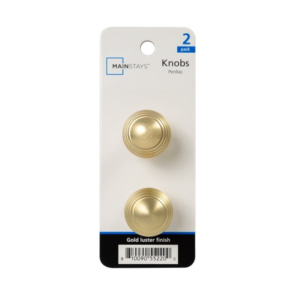 Mainstays 1.1" Beehive Knob, 2 Pack, Gold Luster
