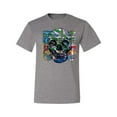 thumbnail image 2 of Wild Bobby, Colorful Abstract Skull Face Streetwear Men's Graphic T-Shirt, Heather Grey, Small, 2 of 3