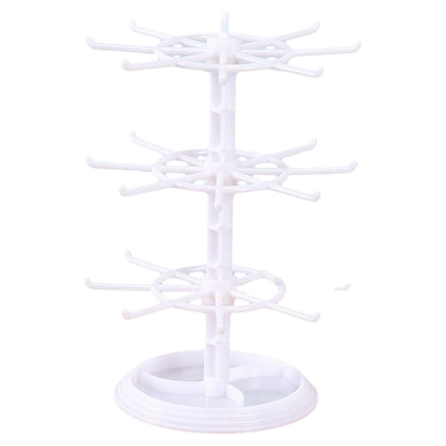 Minnieouse Estante de almacenamiento giratorio para joyas resistente al desgaste, resistente a impactos y que no se deforma para una larga Ropa, zapatos y accesorios Miscelánea blanco