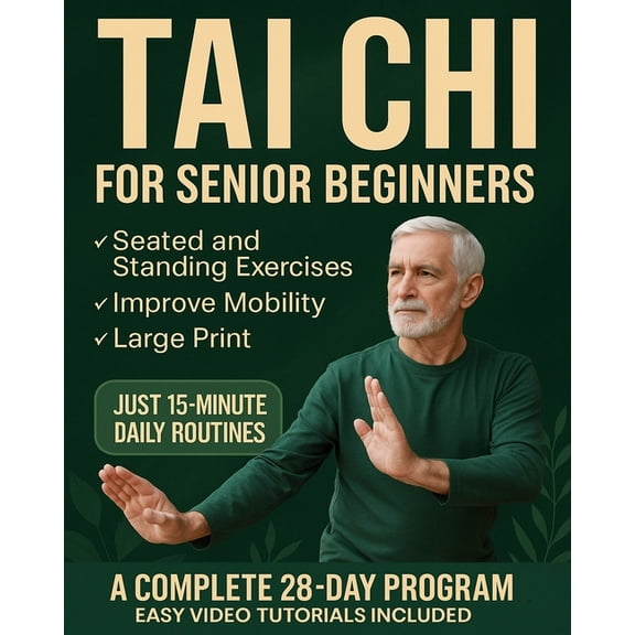Tai Chi for Senior Beginners: Simple Seated and Standing Exercises with Easy Video Tutorials - 15-Minute Daily Routines , (Paperback)
