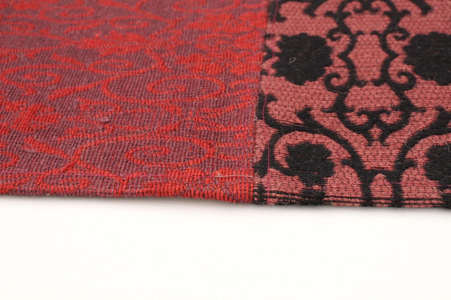 ECARPETGALLERY 6'7" x 9'9" Transitional Collage Handmade Area Rug for Living Room, Dining Room and Bedroom in Red