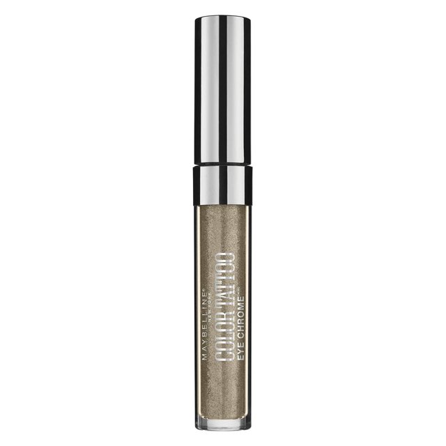 Sombra de ojos Maybelline New York Color Tattoo Eye Chrome, Khaki Kool, 0.11 onzas líquidas.