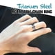 thumbnail image 3 of Fiudx Anillo de Boda Punk para Hombre, de Acero Inoxidable, con Cadena Giratoria de Titanio y Acero., 3 of 4