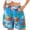 Sky Blue, variant on Women's Casual Beach Shorts Graphic Print Elastic Waist with Pockets Summer Vacation Everyday Wear Bottoms