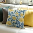 thumbnail image 3 of Autua Spring Pillow Covers, Watercolor Blue and Yellow Flower Decorative Throw Pillows,Vintage Plant Floral Summer Seasonal Outdoor Decor Pillowcase Cushion Cover for Couch Sofa 22x22in, 3 of 5