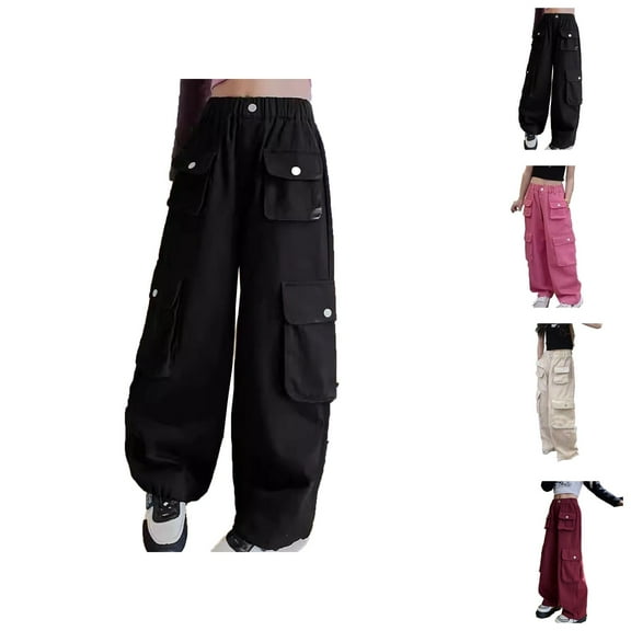 Girls Sweatpants Baggy Sweatpants Girls Pants Cargo Pants Comfortable Everyday Casual Joggers with Waistband and Pockets for Kids Ages 3 to 15 Ideal for Dance and Outdoor Activities