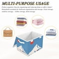 thumbnail image 6 of Yayeee Collapsible Cube Storage Bin with Lid Fabric Closet Decorative Basket with Handles, Snow Mountain, 6 of 7