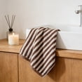 thumbnail image 6 of Ouuluon Towels Soft Absorbent Face Towel, Khaki Uncluttered Dark Striped Bath Towel for Home Bathroom Family Daily Use, 6 of 7