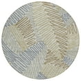 thumbnail image 2 of HomeRoots 593988 8 ft. Taupe, Gray & Beige Round Floral Washable Indoor & Outdoor Area Rug, 2 of 5