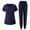 #4Navy, variant on Byworldtasic Women's Lightweight Work Set Hospital Work Clothes Short Sleeve Tops and Drawstring Pants Set with Pocket