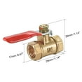 thumbnail image 2 of PiccoCasa Brass Air Ball Valve Shut Off Switch G1/4 Female to Female Pipe Coupler 180 Degree Operation Handle 2Pcs, 2 of 3
