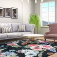 thumbnail image 4 of GUUCHA Floral Area Rug for Bedroom Soft Rugs Non Slip Carpet Vintage Rug,8'x10',Black/H19, 4 of 8