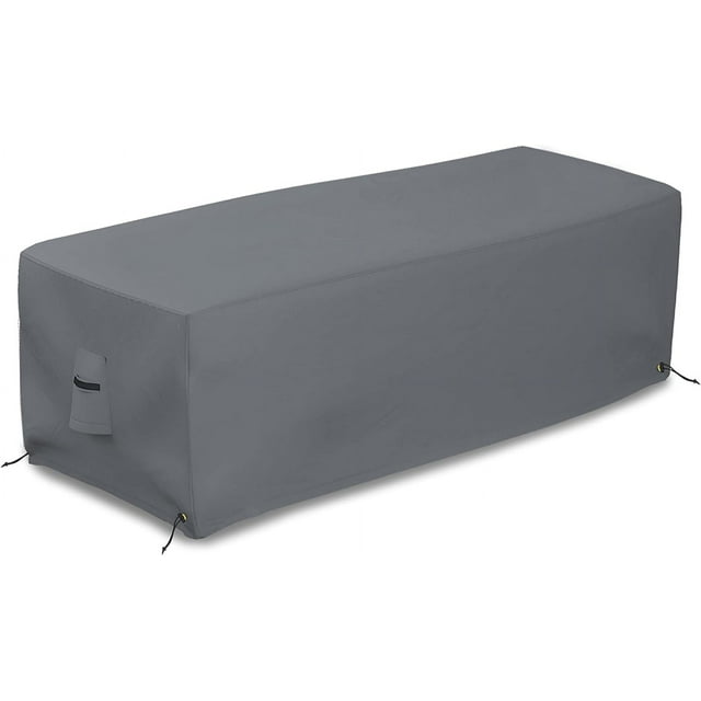 Covers&All Rectangular Fire Pit Cover, Rectangle shape, 12 Oz Waterproof UV & Weather Resistant, Patio Lawn Garden Backyard Outside, with Air Vents & Drawstrings (48"L x 25"W x 18"H Inches, Gray)
