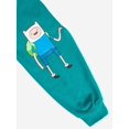 thumbnail image 5 of Adventure Time Finn Puff Print Long Sleeve Turquoise Adult Hooded Sweatshirt-Large, 5 of 7
