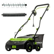 Earthwise DT71613AA 13-Amp 16-Inch Corded Dethatcher with Scarifier Blade and Collection Bag