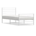 thumbnail image 2 of Metal Bed Frame Twin Size with Footboard, White Finish 39.4"x74.8", Sturdy Steel Platform Bed for Bedroom, Under Bed Storage, 2 of 9