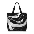 thumbnail image 1 of Fotbe Abstract Black White Swirls Bolsa Tote con Estampado para Mujer, Bolsos con Cremallera, Bolsa de Hombro Casual de Gran Capacidad con Bolsillos Internos, 1 of 7
