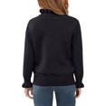 thumbnail image 4 of Girls Long Sleeve Knit Pullover Sweater with Ruffled Mock Neck and Ribbed Cuffs for Casual Wear Winter Fall Spring, 4 of 6