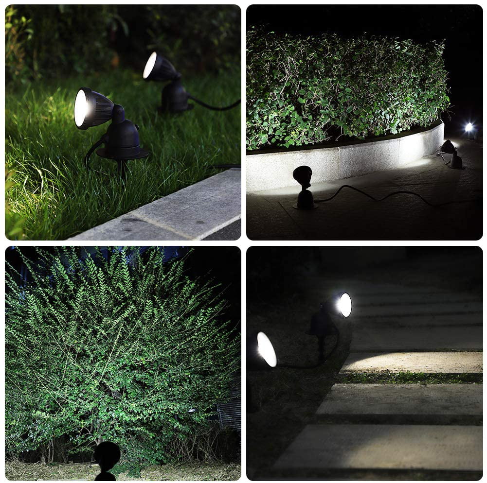 EDISHINE 1200LM Outdoor LED Spotlight Dusk to Dawn Landscape Light 12W 1-2 Pack 