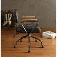 thumbnail image 4 of Bowery Hill Top Grain Leather Vintage Black Office Chair Swivel Button Tufted 32" H x 24" W x 25" D Unassembled, 4 of 5