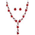 thumbnail image 1 of 1 Set Roses Flowers Necklace​ and Earrings Set Women Wedding Party Jewelry, 1 of 6