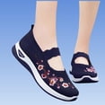 thumbnail image 5 of BRGZLK Orthopedic Shoes for Women Summer Trendy Embroidered Flower Arch Support Walking Sneakers Breathable Comfortable Mesh Slip On Shoes Blue 7.5, 5 of 6