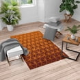 thumbnail image 1 of Abstract Turkish Area Rug, Retro Geometric Ombre Inspired Pattern Classic Curves Illustration, Soft Carpet for Living Room Decor with Distressed Look, 5.2' X 7.6', Dark Orange, by Ambesonne, 1 of 4