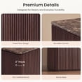 thumbnail image 6 of Hvoonc Set of 2 Fluted Sideboard Buffet Cabinet with Storage and 34"W Faux Marble Top, 2 Push-to-Open Doors, Modern Accent Cabinet for Dining Room Entryway, Walnut Brown, 6 of 9