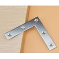 thumbnail image 3 of Flat Corner Braces, Furniture Fastening Stainless Steel L Braces Easy &amp; Safe To Install For Wooden Bed, Multi-Hole Location Shelf Reinforcement, Integrated Molding, Durable,, 3 of 5