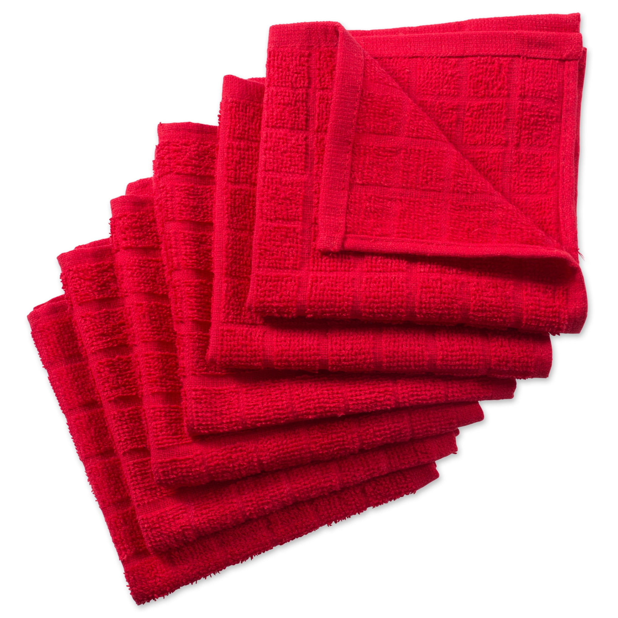 Set of 12 100% Cotton Terry Tea Towels Kitchen Dish Cloths Cleaning Drying Multi 