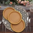 thumbnail image 3 of Balsa Circle 25 Natural 8" Round Disposable Dinner Salad Paper Plates Gold Lined Trim Party Decorations, 3 of 8