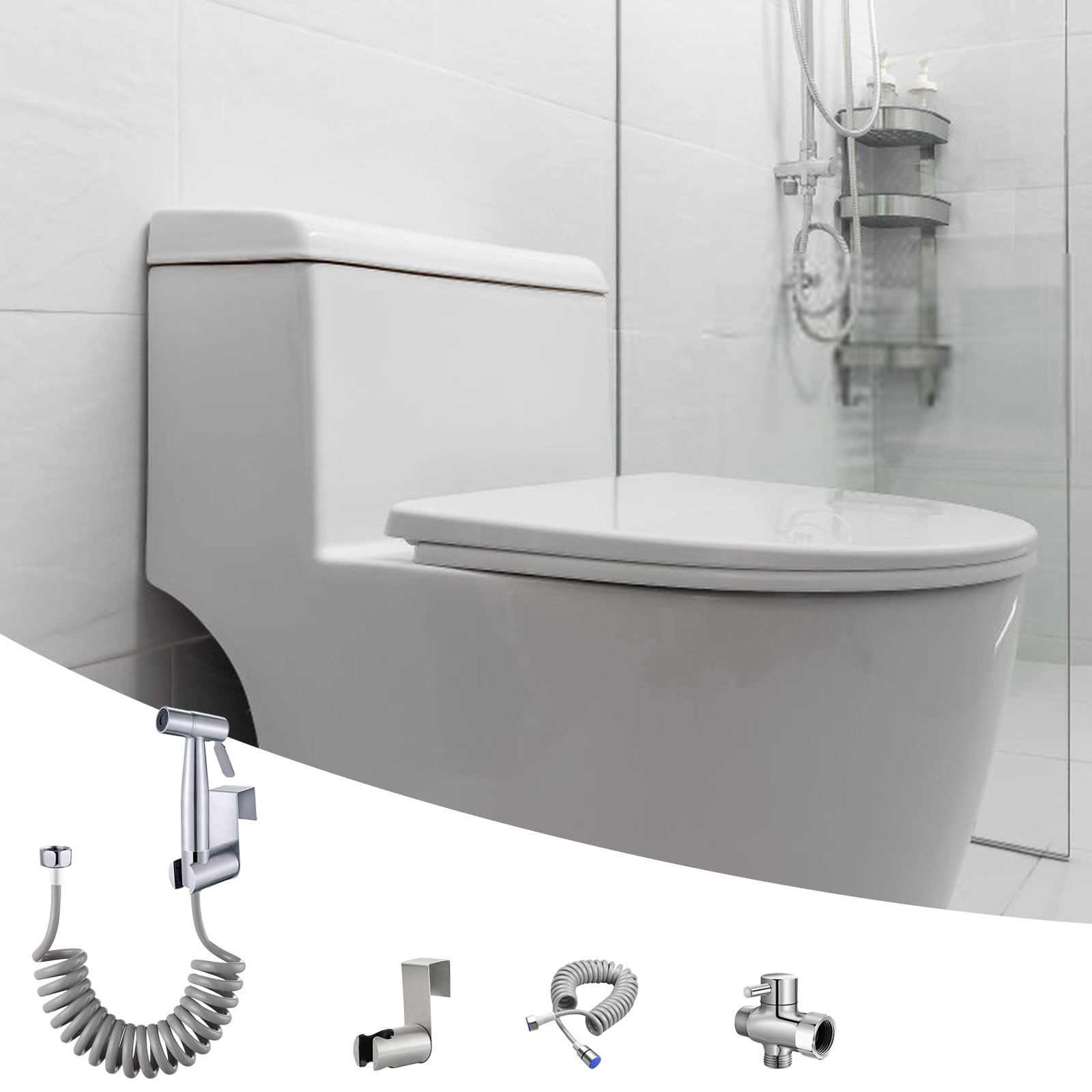 Bathroom Products Handheld Bidet Sprayer For Toilet Kit Adjustable Water Pressure Personal Hygiene Cleaning Retractable Spring Hose Holder