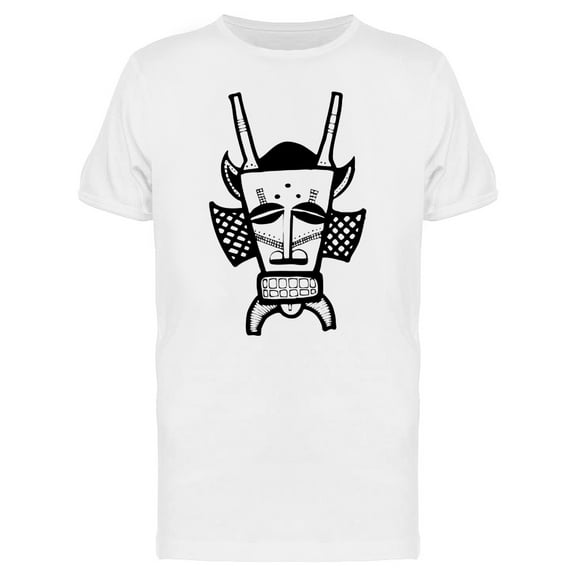 African Tribe Mask Black Color T-Shirt Men -Image by Shutterstock, Male 4X-Large