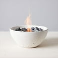 TerraFlame Basin Table Top Fire Bowl Gel Fuel Stone Cast White
