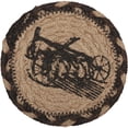 thumbnail image 2 of VHC Brands Sawyer Mill Charcoal 100% Jute Braided Coaster Set 6 pcs, Plow, 2 of 7