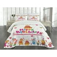 thumbnail image 3 of Ambesonne Fun Quilted Bedspread Set 3 Pcs, Joyful Mouses Party Mood, Queen Size, Multicolor, 3 of 5