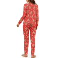 thumbnail image 3 of SCRAWLGOD Cow Snowflakes Pjs Women Long Sleeve Pajamas for Women Set of 2 Piece Lounge Crewneck Women Sleepwear Size Large Breathable Women House Wear, 3 of 7