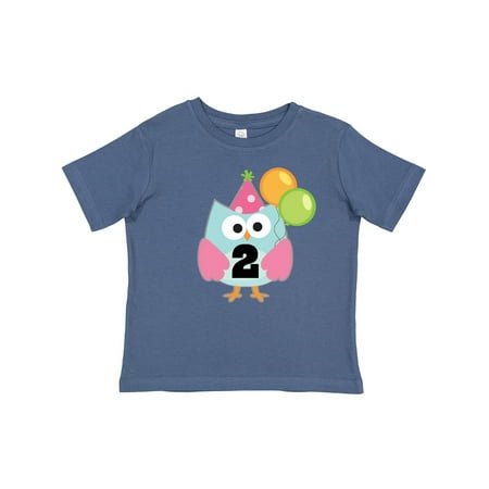 

Inktastic 2nd Birthday Party Cute Owl Balloons Gift Toddler Boy or Toddler Girl T-Shirt