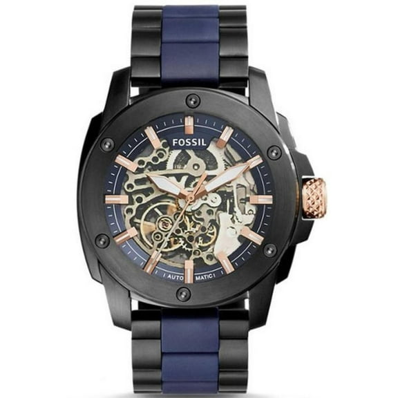Fossil Men's Modern Machine ME3133 Black Stainless-Steel Automatic Dress Watch