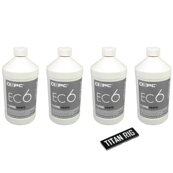 XSPC EC6 High Performance Premix PC Coolant, Opaque, 1000 mL, White, 4-pack
