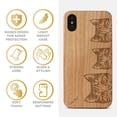 thumbnail image 4 of Case Yard Wooden Case Outside Soft TPU Silicone, Slim Fit Shockproof Wood Protective Phone Cover for Girls Boys Men and Women, Supports Wireless Charging Kittens Design case for iPhone-XS-Max, 4 of 7