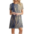 thumbnail image 1 of Fankiway Robe d'Été Imprimée pour Femmes, Jour de l'Indépendance, Décontractée, à Manches Courtes, Col Rond, Grande Taille, Printemps 6673, 1 of 5