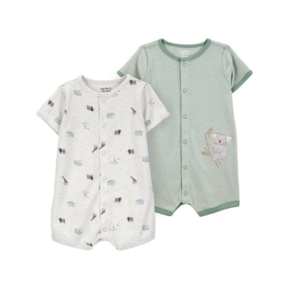 Carter's Child of Mine Baby Boy Romper, 2-Pack, Sizes 0/3-24 Months