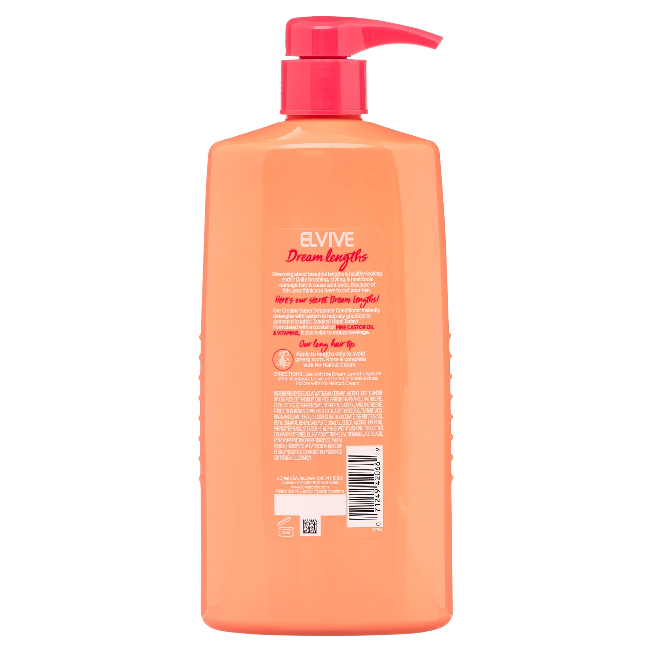 L'Oreal Paris Elvive Dream Lengths Detangling Conditioner for Long Hair, Squeeze Bottle, 28 fl oz