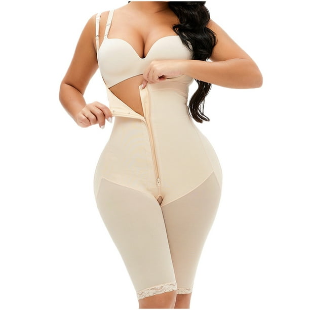 Fesfesfes Women Full Body Shaper Bodycon Bodysuit Straped Tummy