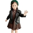 thumbnail image 5 of SILVERCELL 2-8T Kids Boys Girls PU Faux Leather Lapel Motorcycle Jacket Zipper Outerwear Coats, 5 of 8