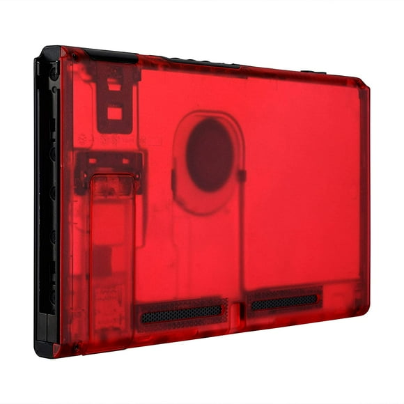 eXtremeRate Transparent Clear Red Console Back Plate Replacement Housing Shell Case for Nintendo Switch
